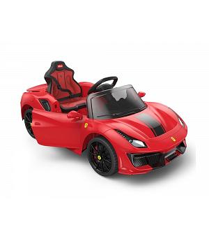 COCHE ELÉCTRICO NIÑOS 12V FERRARI 488 PISTA SPIDER, ASIENTO CON FUNDA, RC - INDA50-AC-F488